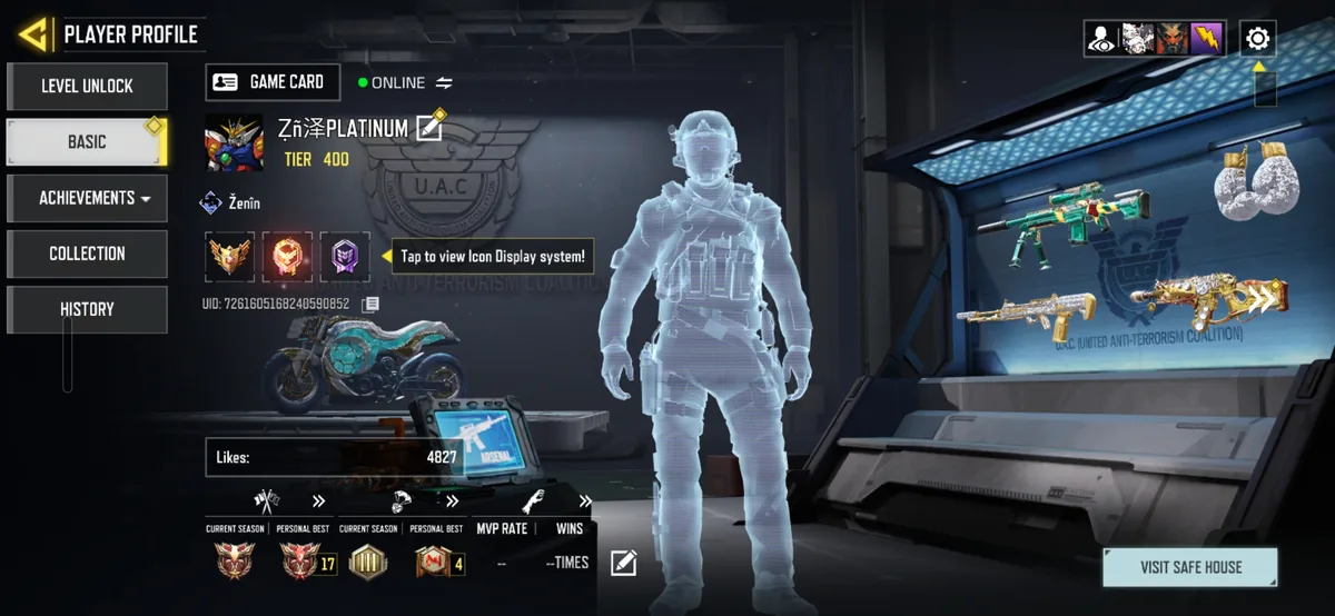 Call of Duty player profile, Tier 400